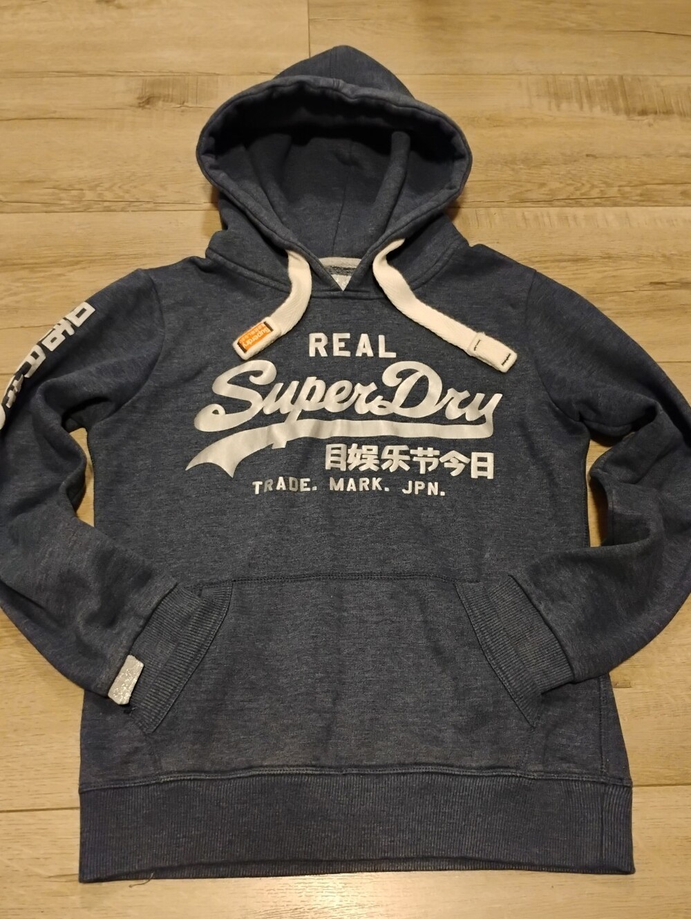 Superdry Japan Vintage Graphic Logo Girls/Women's Hoodie Size Small in Blue